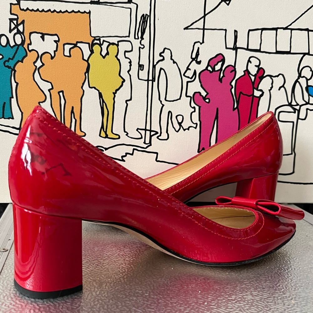 Kate Spade Glossy Red  Bow Heels